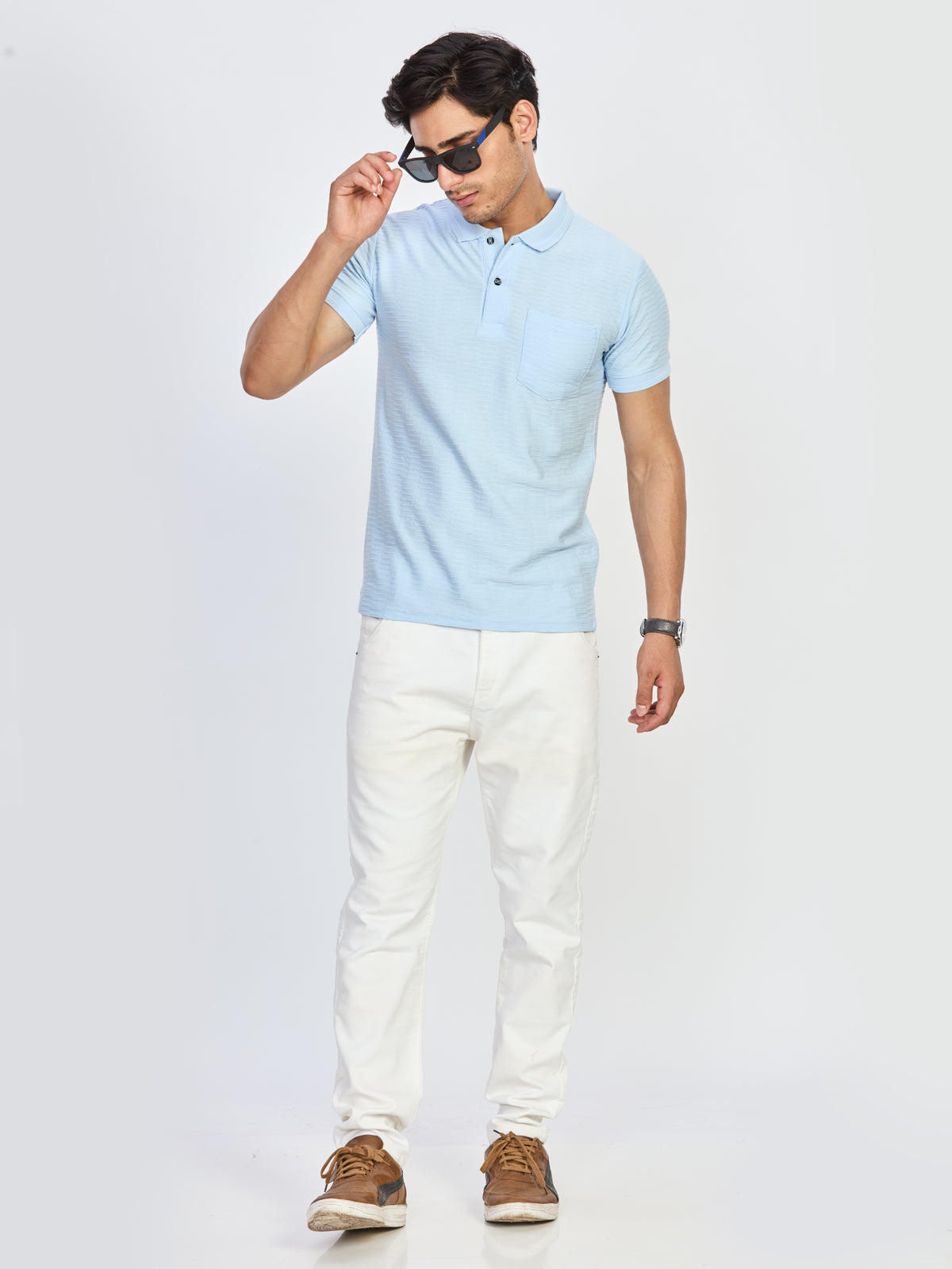 Light Blue Classic Pocket Polo T-Shirt