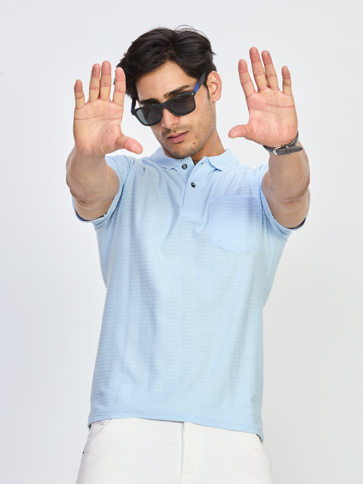 Light Blue Classic Pocket Polo T-Shirt