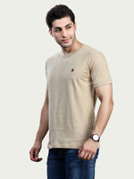 Solid Round Neck 100% Cotton T-Shirt