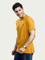 Solid Round Neck 100% Cotton T-Shirt