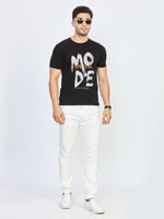 Black Graphic Print Round Neck T-Shirt
