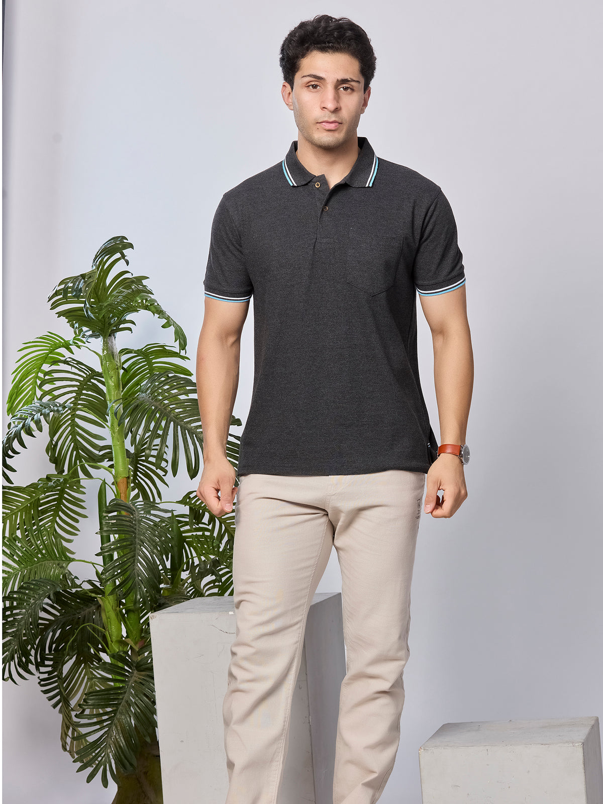 Solid Polo T-Shirt with Pocket