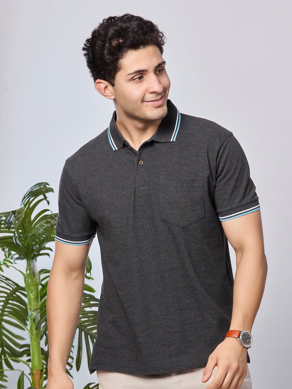 Solid Polo T-Shirt with Pocket