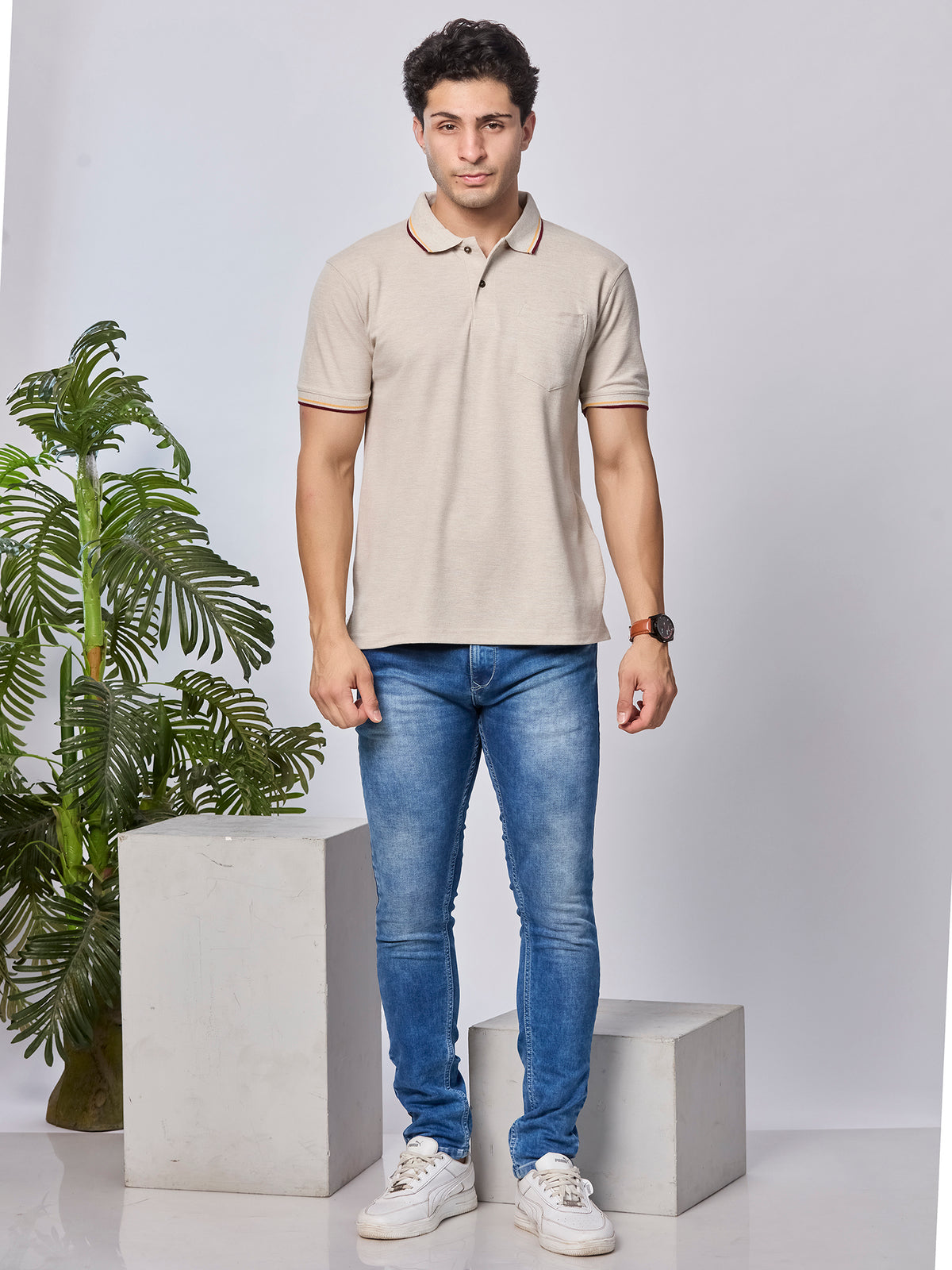 Solid Polo T-Shirt with Pocket