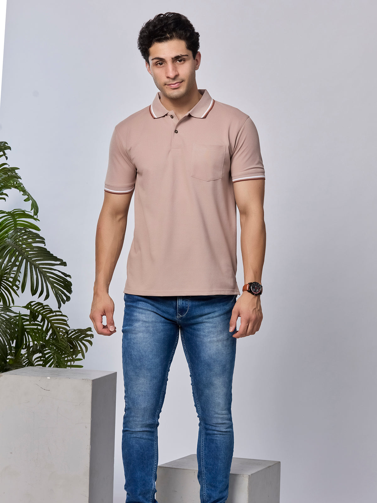 Solid Polo T-Shirt with Pocket