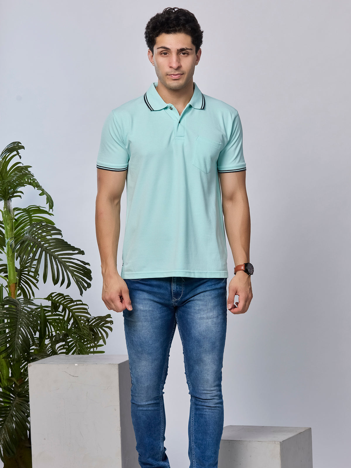 Solid Polo T-Shirt with Pocket