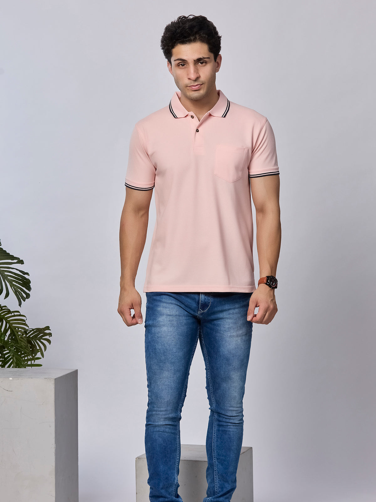 Solid Polo T-Shirt with Pocket
