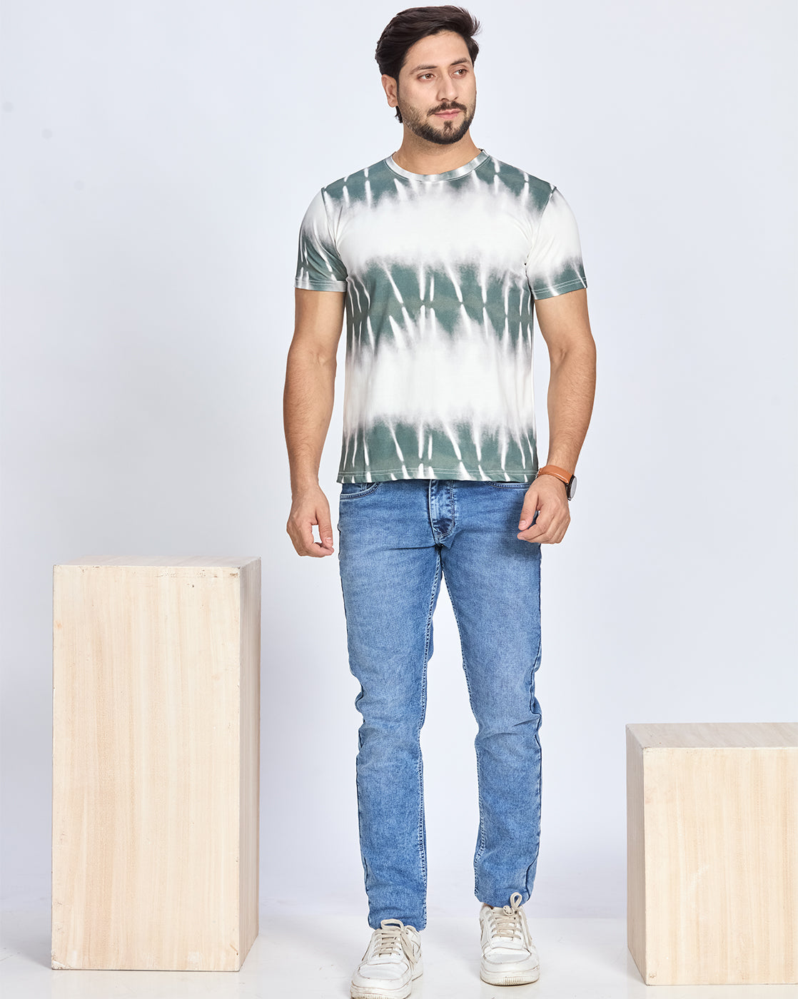 Dye Printed Round Neck T-Shirt