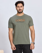 Olive Round Neck Cotton T-Shirt