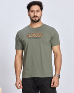 Olive Round Neck Cotton T-Shirt