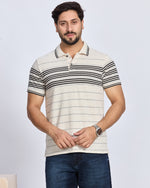 Striped Polo Neck T-Shirt