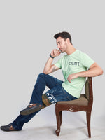 Mint Printed Round Neck T-Shirt