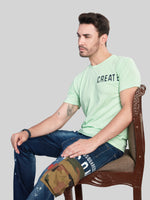Mint Printed Round Neck T-Shirt