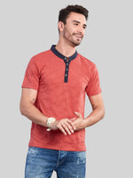 Rust Henly Neck T-Shirt