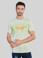 Light Green Printed Round Neck T-Shirt