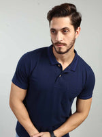 Navy Polo Neck T-Shirt