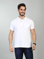 White Polo Neck T-Shirt