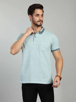 Light Aqua Polo Neck T-Shirt