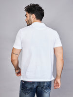 White Striped Polo Neck T-shirt