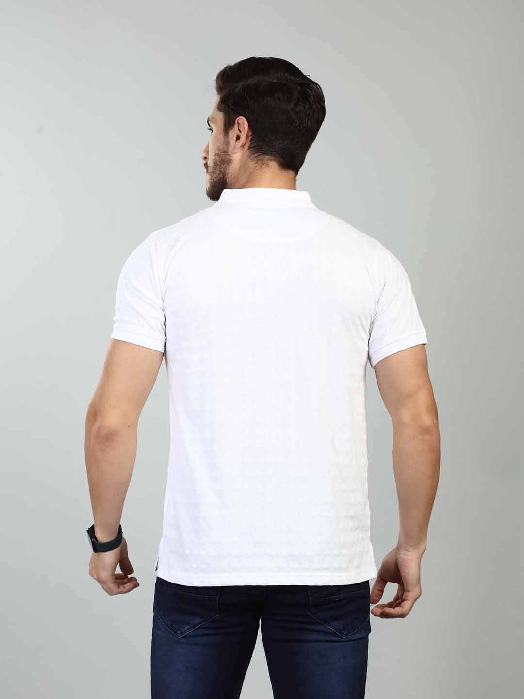 White Polo Neck T-Shirt