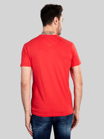 Red Printed Round Neck T-Shirt