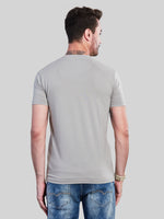 Grey Printed Round Neck T-Shirt