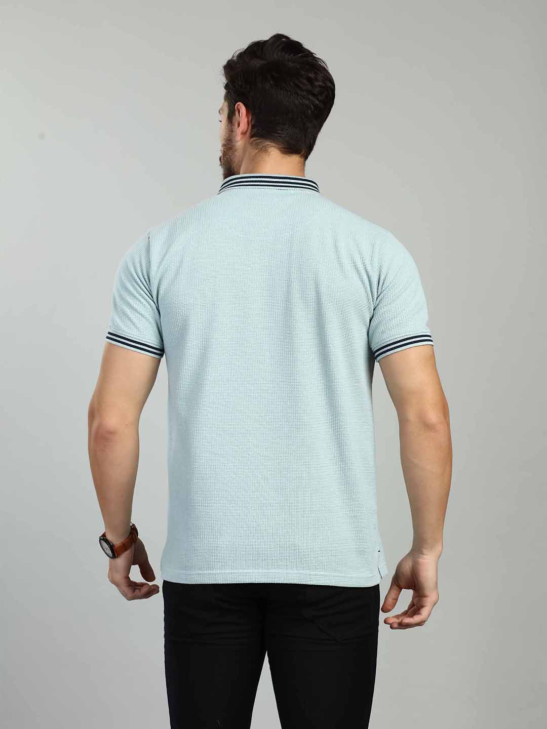 Light Aqua Polo Neck T-Shirt
