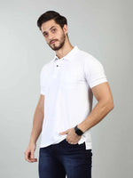 White Polo Neck T-Shirt