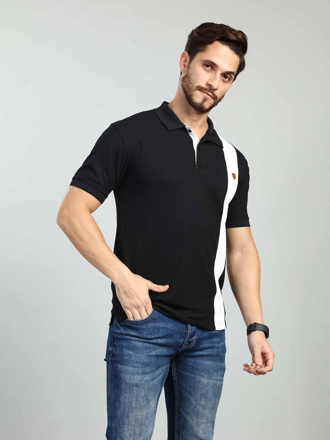 Black Polo Neck T-Shirt
