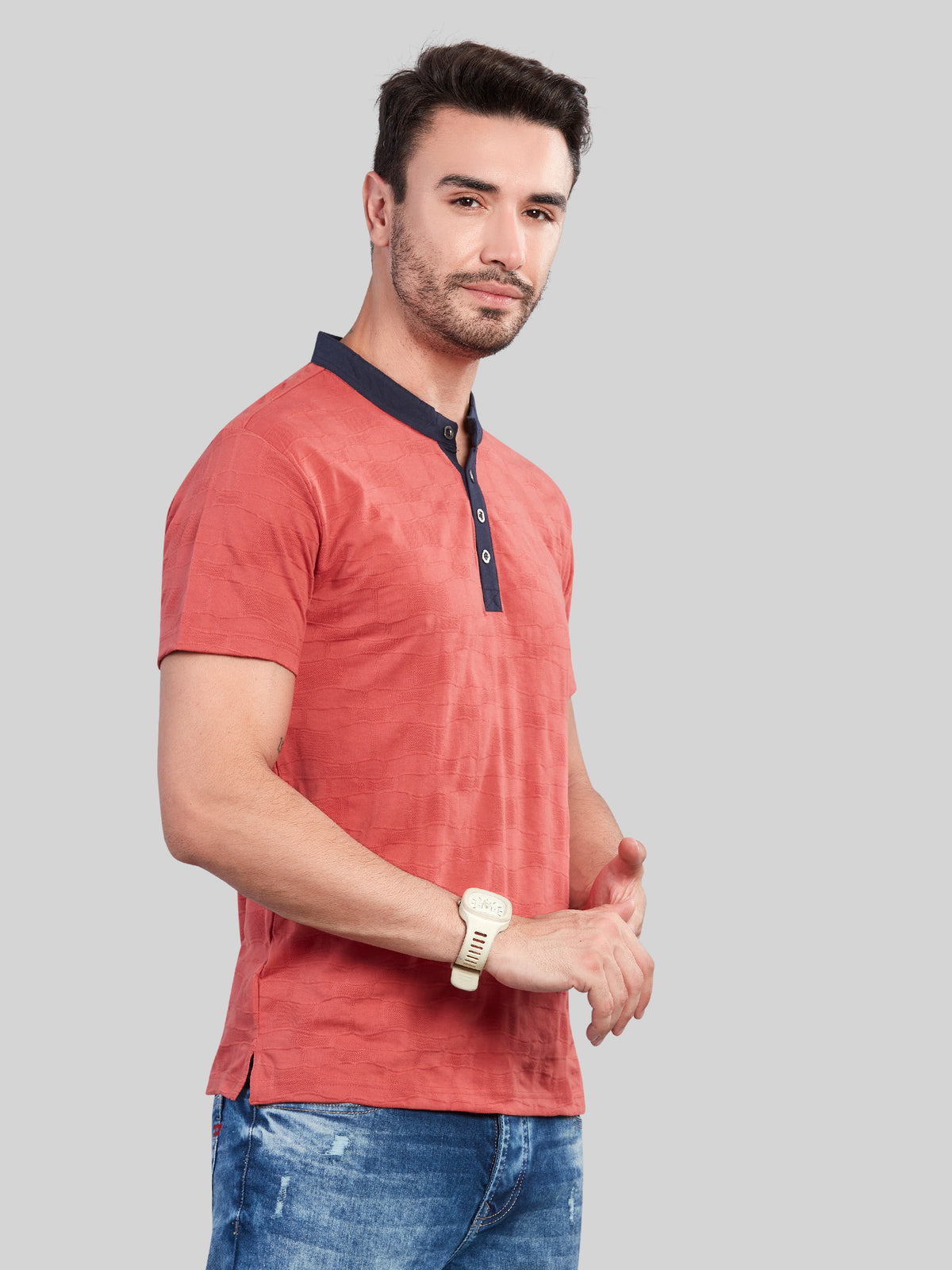 Rust Henly Neck T-Shirt