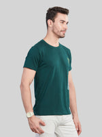 Green Printed Round Neck T-Shirt