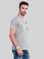 Grey Printed Round Neck T-Shirt