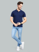 Navy Polo Neck T-Shirt