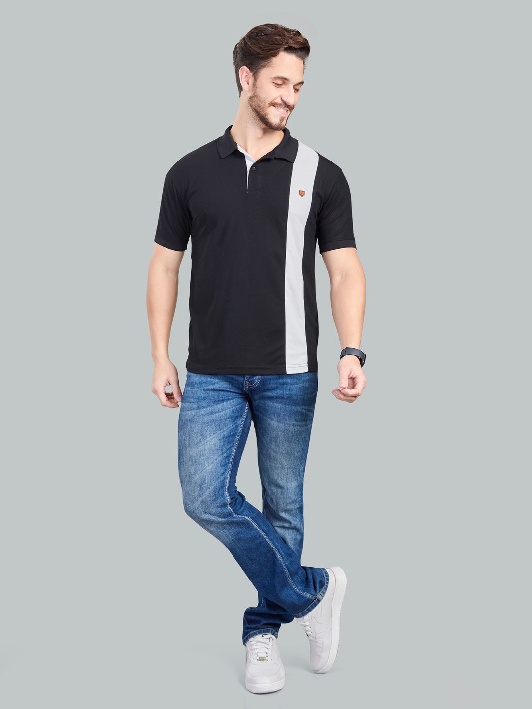 Black Polo Neck T-Shirt