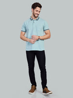 Light Aqua Polo Neck T-Shirt