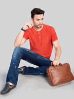 Rust Henly Neck T-Shirt