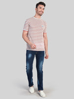 Red Striped Round Neck T-Shirt