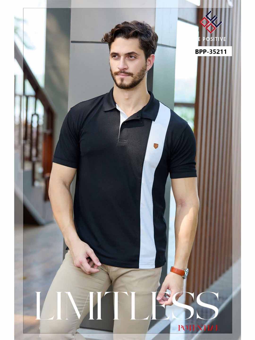 Black Polo Neck T-Shirt