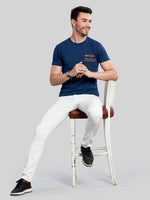 Indigo Printed Round Neck T-Shirt