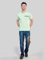 Mint Printed Round Neck T-Shirt