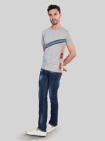 Light Grey Printed Round Neck T-Shirt