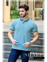 Light Aqua Polo Neck T-Shirt