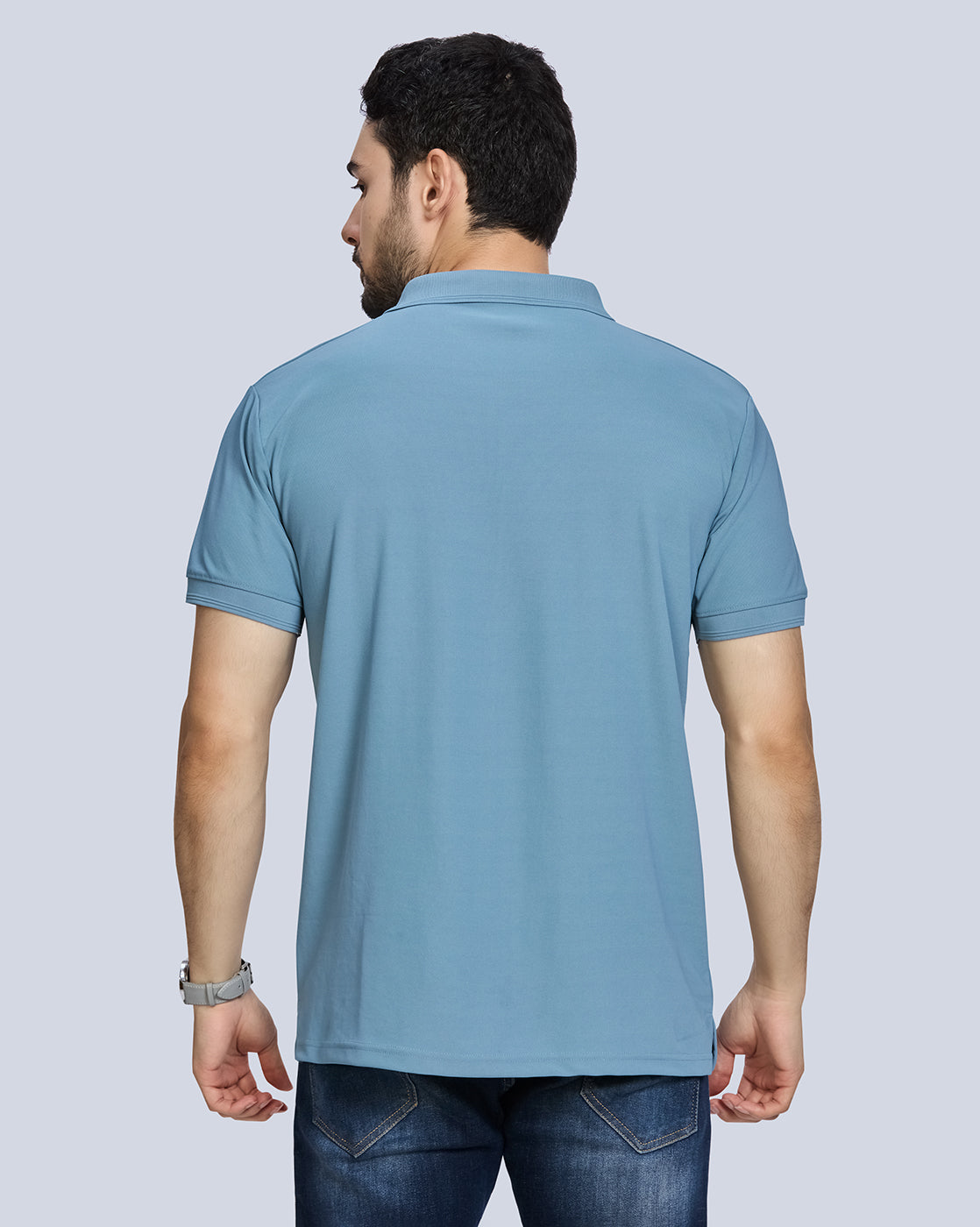 Airforce Plain Polyester Polo Neck T-Shirt