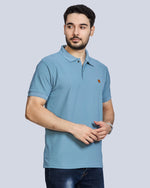 Airforce Plain Polyester Polo Neck T-Shirt