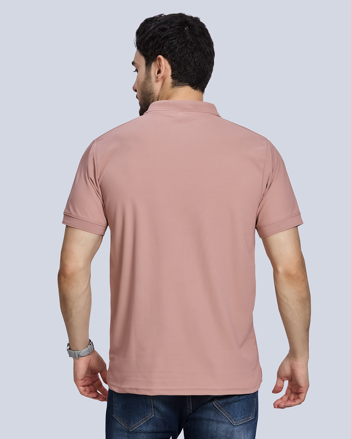 Onion Pink Plain Polo Neck T-Shirt