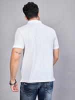 White Printed Polo Neck T-Shirt