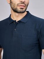 Navy Polo Neck T-Shirt