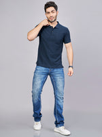 Navy Polo Neck T-Shirt