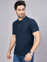 Navy Polo Neck T-Shirt