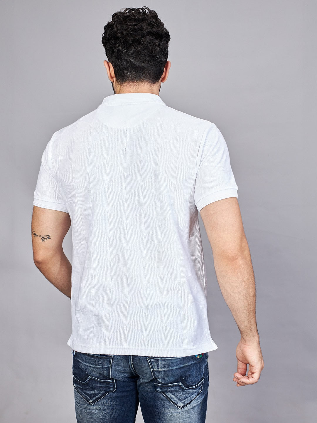 White Polo Neck T-Shirt